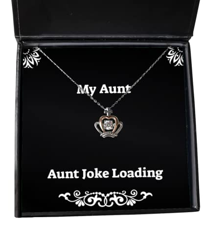 Aunt Joke Loading Aunt Crown Pendant Necklace, Perfect Aunt Gifts, for