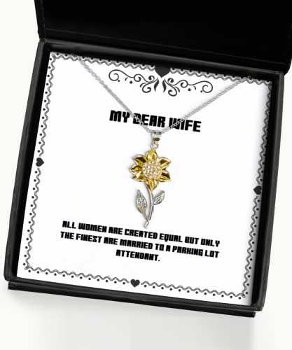 Unique Wife Gifts, All Women are Created Equal but Only The Finest are Married to, Wife Sunflower Pendant Necklace from Husband, Gift for Wife, Gift for her, Sunflower Necklace