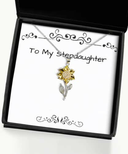 sarcasm stepdaughter sunflower pendant necklace i dont know what i did to deserve gifts for daughter present from dad for stepdaughter