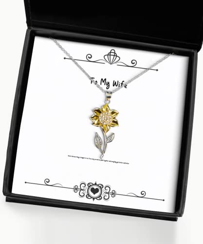 Inspire Wife Gifts, You're The Best Thing to Happen to me, I Love Every Second we, Wife Sunflower Pendant Necklace from Husband, Wedding from Husband, Birthday Gifts from Husband,