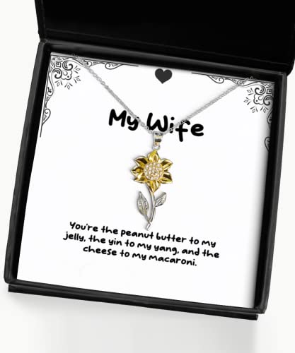 You're The Peanut Butter to My Jelly, The yin to. Sunflower Pendant Necklace, Wife Present from Husband, Cheap Jewelry for Wife, Wedding Gifts, Birthday Gifts