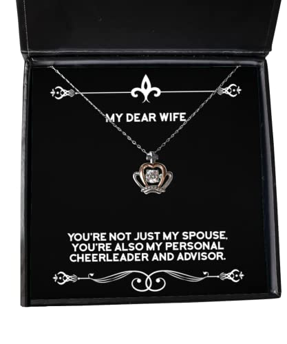 Special Wife Gifts, You're not just my spouse, you're also my personal cheerleader and, Wife Crown Pendant Necklace From Husband, Gift ideas for husband, Best gifts for husband, Unique gifts for