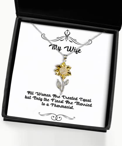 Reusable Wife Gifts, All Women are Created Equal but Only The Finest are, Fancy Holiday Sunflower Pendant Necklace from Wife, Wedding, Gift for her, Bridesmaid Gift, Birthday Gift