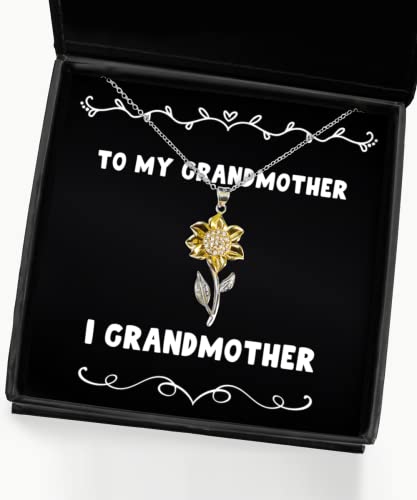Beautiful Grandmother Gifts, 1 Grandmother, Useful Sunflower Pendant Necklace for Grandmom from Granddaughter