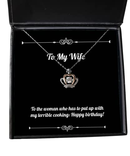 Fun Wife Crown Pendant Necklace, to The Woman who has to Put up with My:!, Gifts for Wife, Present from Husband, Jewelry for Wife, Inspirational Wife Gift, Inspirational Wife Gifts, Best Wife Gift,