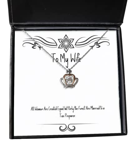 Gag Wife, All Women are Created Equal but Only The Finest are Married to a, Motivational Crown Pendant Necklace for Wife from Husband