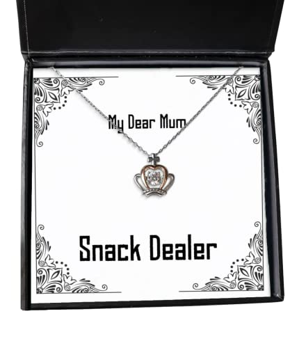 Snack Dealer Crown Pendant Necklace, Mum for Mum