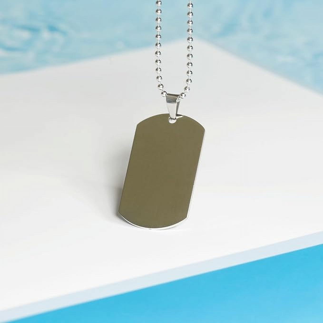 sliver dog tag necklace