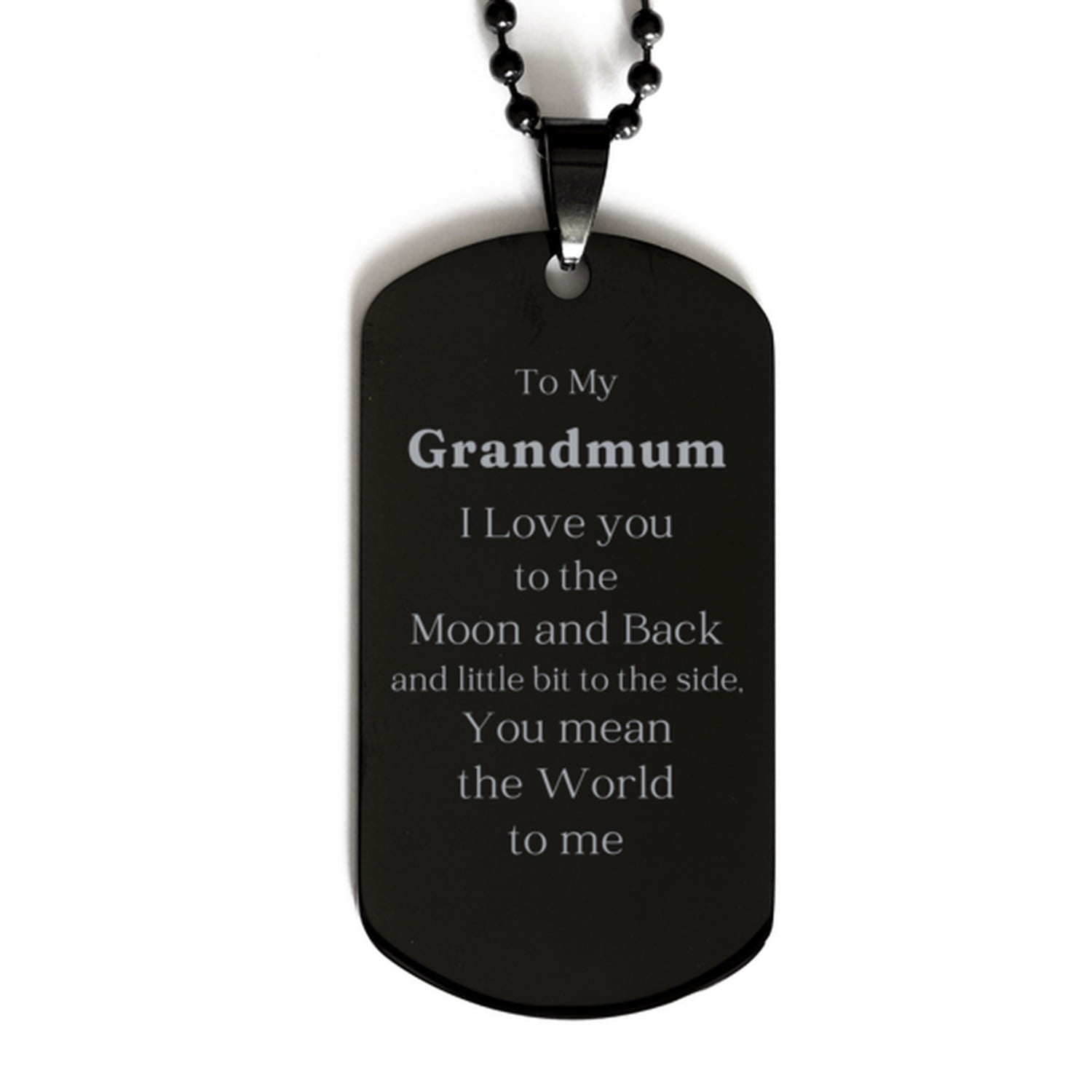 [black dog tag] grandmum engraved pendant perfect gift for grandmum to my amazing grandmum you mean the world to me birthday christmas veterans day