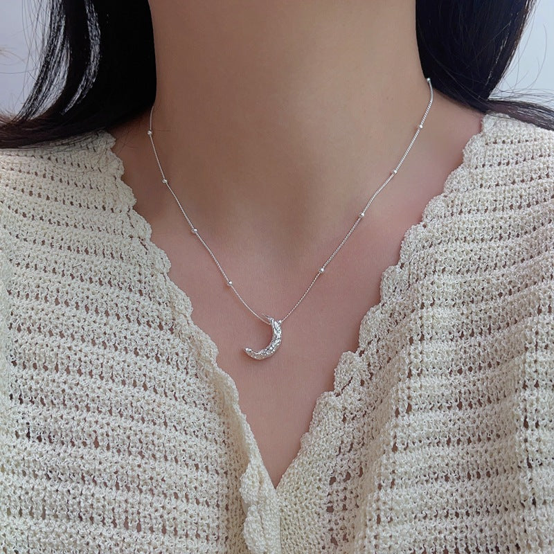 S925 Sterling Silver Moon Clavicle Chain Necklace