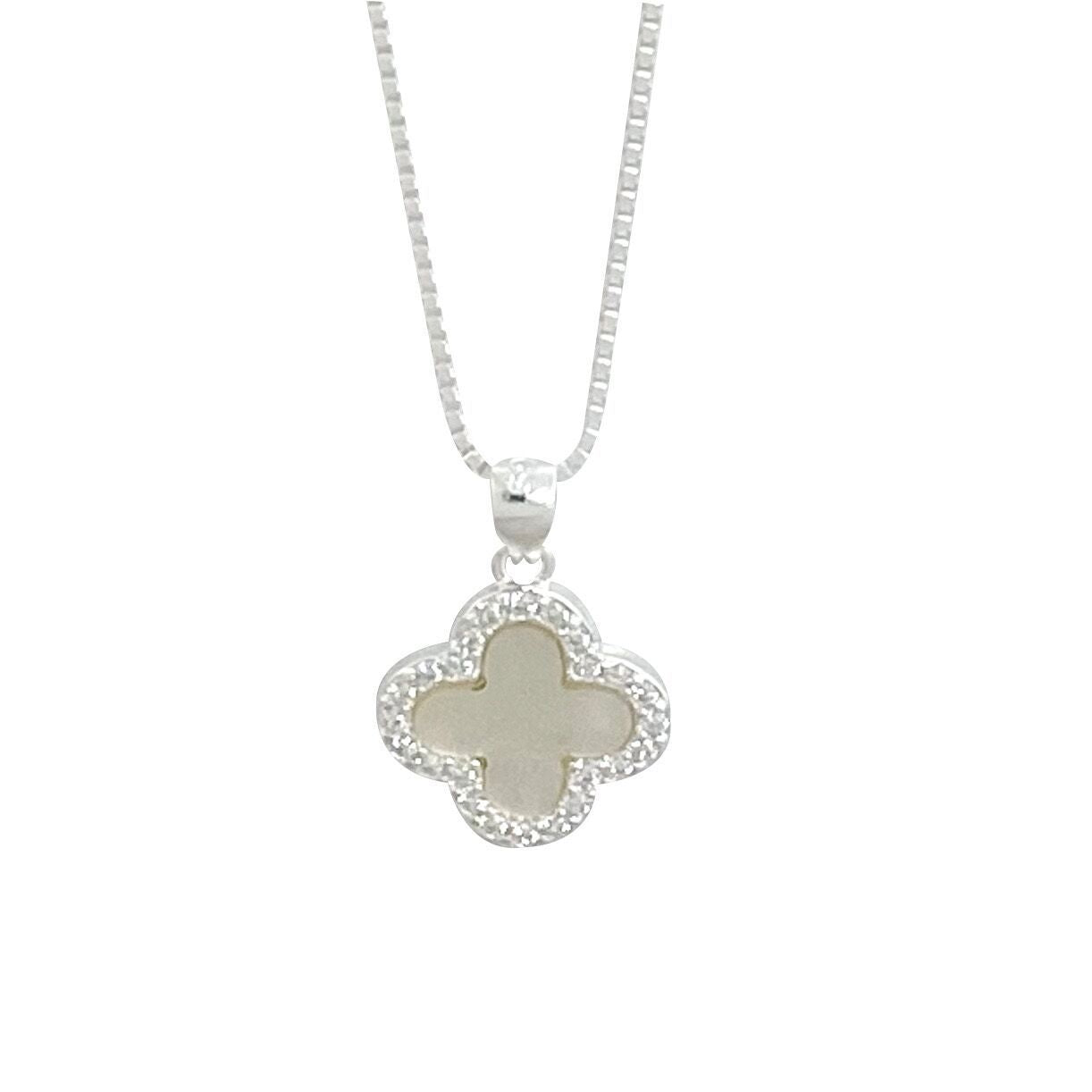 S925 Sterling Silver Four Leaf Clover Necklace