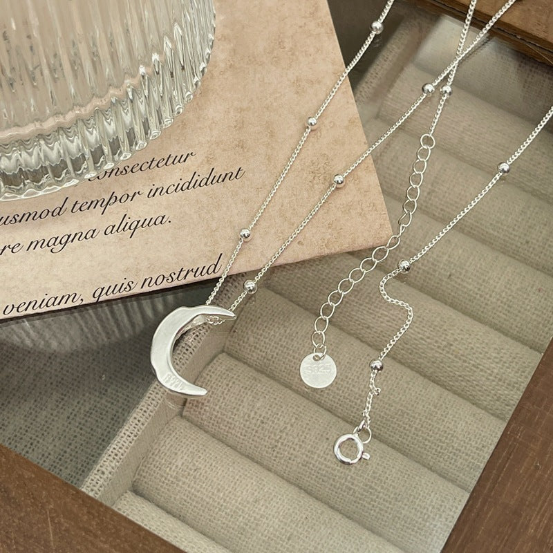 S925 Sterling Silver Moon Clavicle Chain Necklace