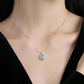 S925 Aquamarine Pendant Necklace  Sterling Silver Women's Jewelry