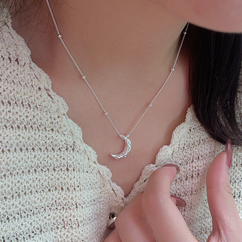 S925 Sterling Silver Moon Clavicle Chain Necklace