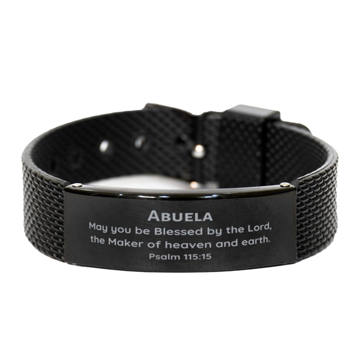 Abuela Black Shark Mesh Bracelet, Engraved Hope for Christmas, Birthday, Graduation, Easter, Veterans Day, Confidence Inspirational Gift - amangnyshop