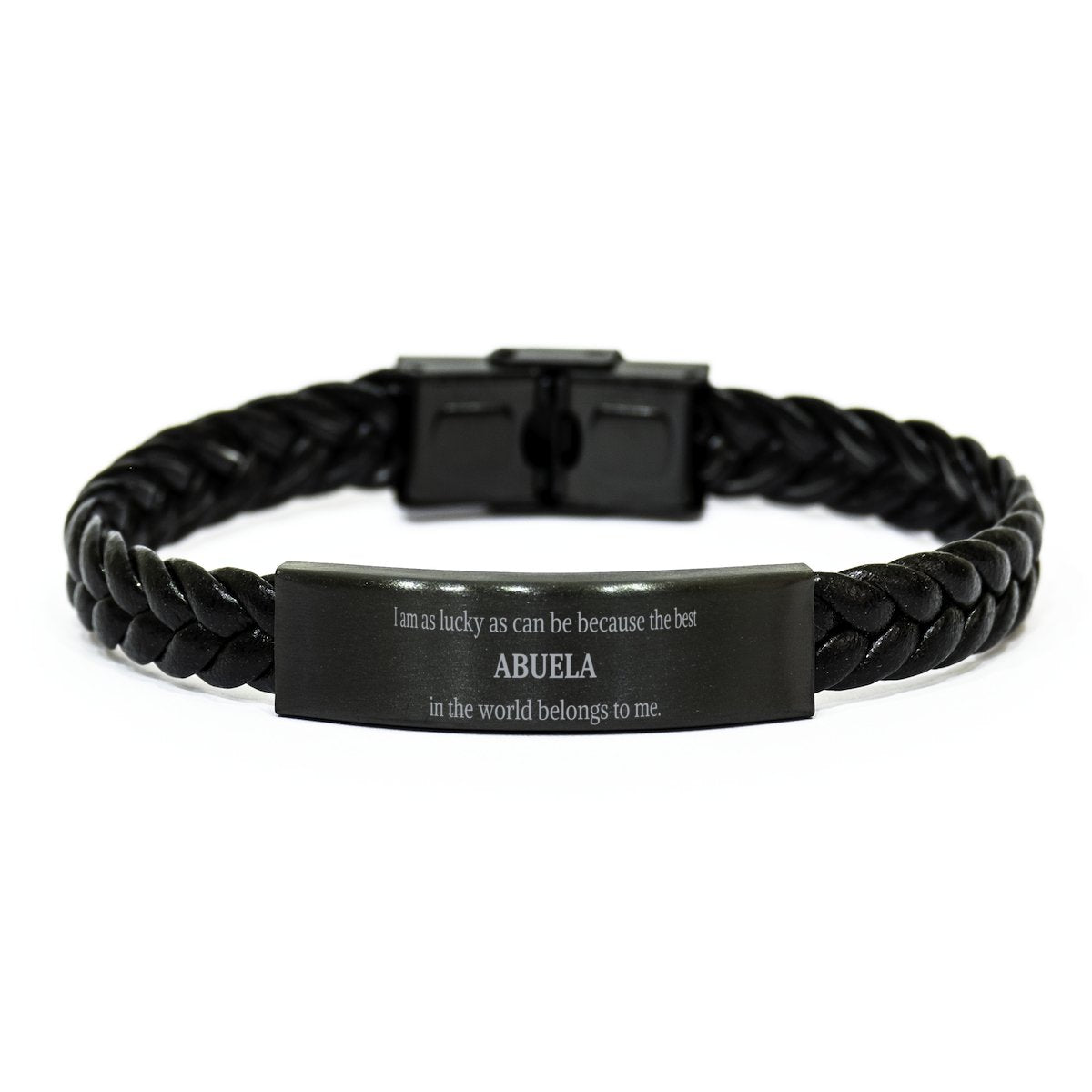 Abuela Braided Leather Bracelet - A Perfect Gift for the Best Abuela in the World - Engraved Inspiration for Birthday and Holidays - amangnyshop