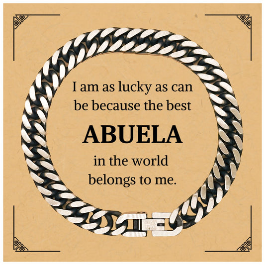 Abuela Cuban Link Chain Bracelet - Unique Gift for the Best Abuela in the World, Perfect for Mothers Day, Birthday, and Christmas - Engraved with Love and Gratitude - amangnyshop