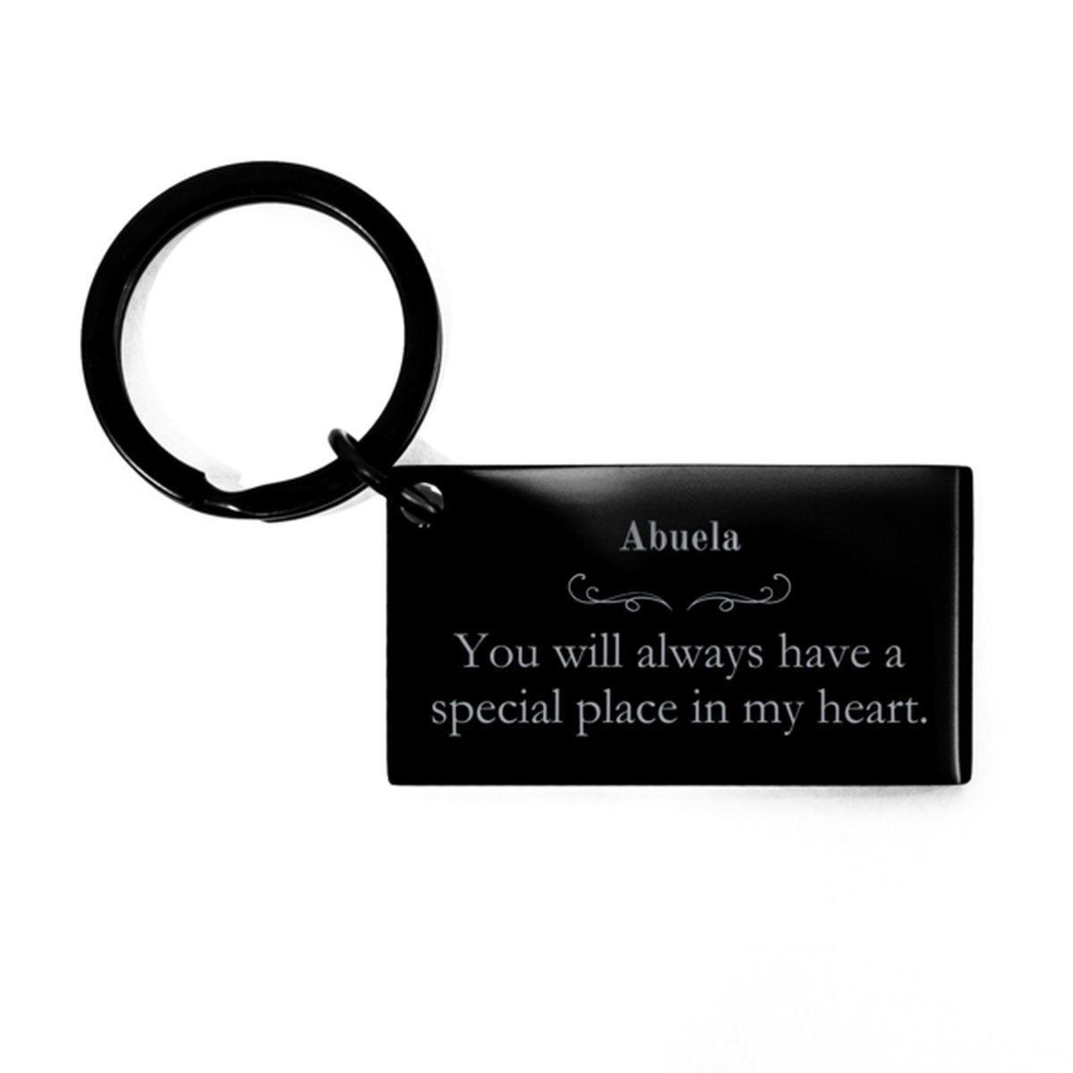 Abuela Keychain - You will always have a special place in my heart - Engraved Inspirational Gift for Grandmother, Birthday, Christmas, Mothers Day - amangnyshop