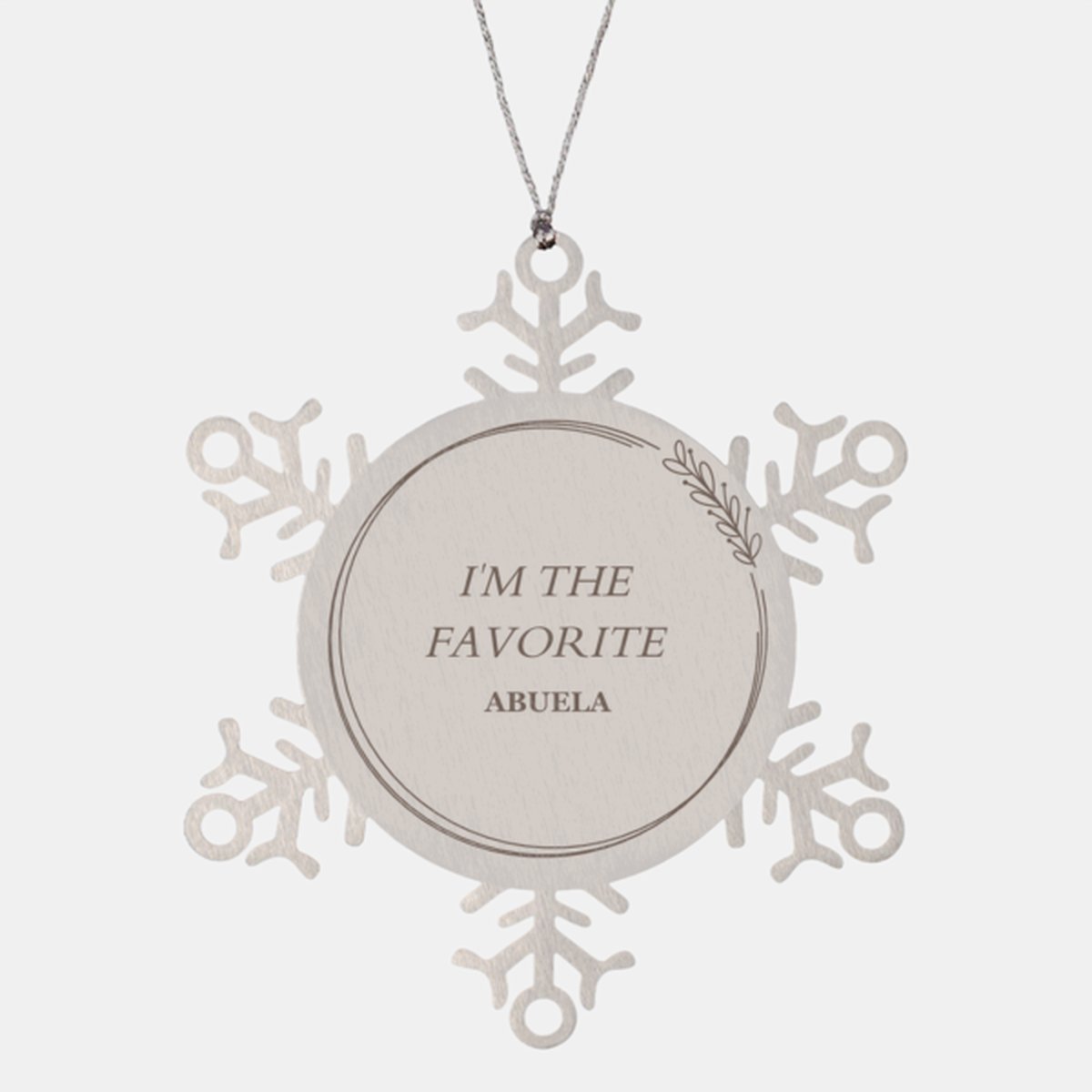 Abuela Snowflake Ornament - Im the Favorite Abuela Holiday Gift for Christmas and Birthday Celebration, Unique Engraved Keepsake to Treasure Forever - amangnyshop