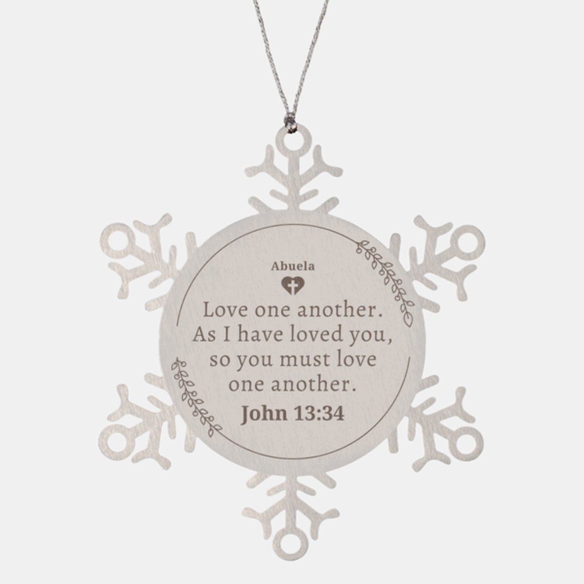 Abuela Snowflake Ornament - Love one another, as I have loved you - Inspirational Christmas Gift for Grandma - amangnyshop