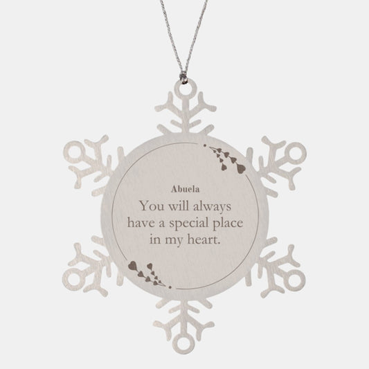 Abuela Snowflake Ornament - You will always have a special place in my heart - Heartwarming Christmas Gift for Abuela to cherish and remember forever - amangnyshop