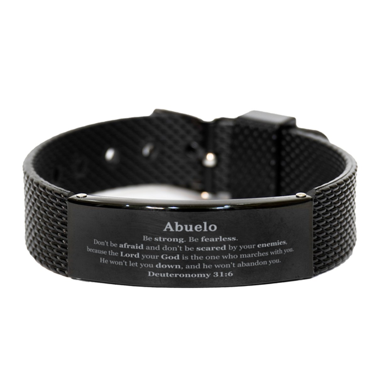 Abuelo Black Shark Mesh Bracelet - Be Strong, Fearless - Inspirational Gift for Birthday, Christmas, Graduation - Confidence, Hope, Veterans Day - amangnyshop