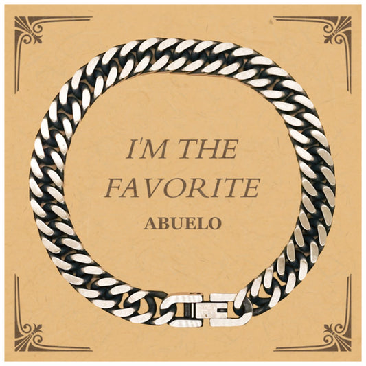 Abuelo Cuban Link Chain Bracelet - Im the Favorite Grandpa Gift for Birthday, Christmas, Fathers Day - Engraved Unique Jewelry for Men with Confidence and Love - amangnyshop