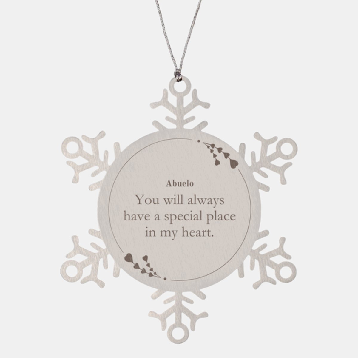 Abuelo Snowflake Ornament - A Unique Christmas Gift to Honor You, Abuelo, with Love and Gratitude, Always in My Heart - amangnyshop