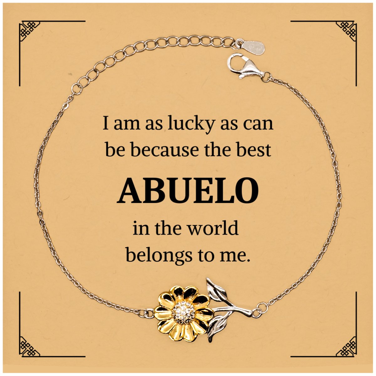 Abuelo Sunflower Bracelet - Best Grandfather Gift Engraved Hope and Love for Birthday Christmas Holidays - amangnyshop