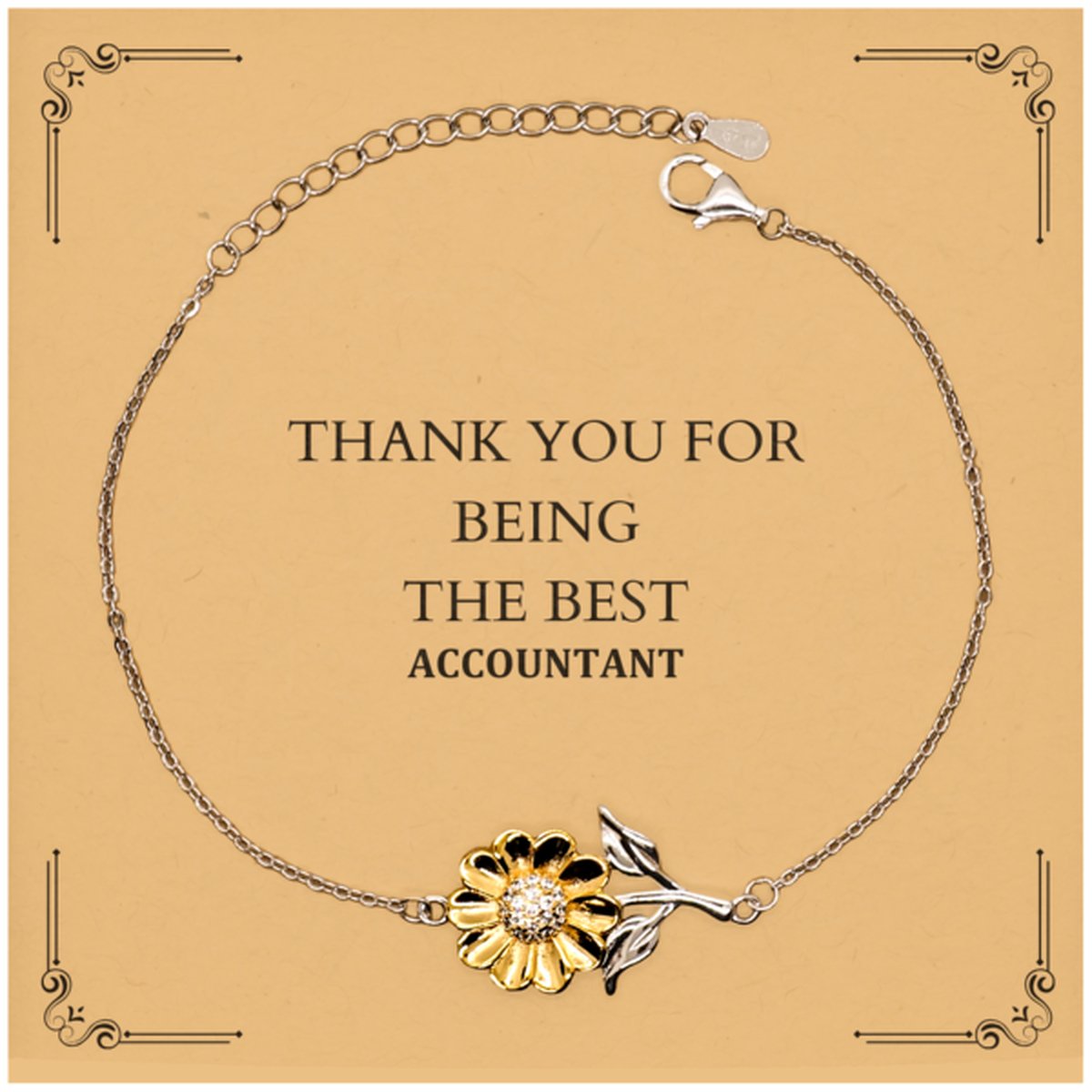 Accountant Sunflower Bracelet - Best Accountant Gift for the Holidays, Thank You for Being the Best Accountant, Unique and Inspirational Token of Appreciation for Accountants - amangnyshop