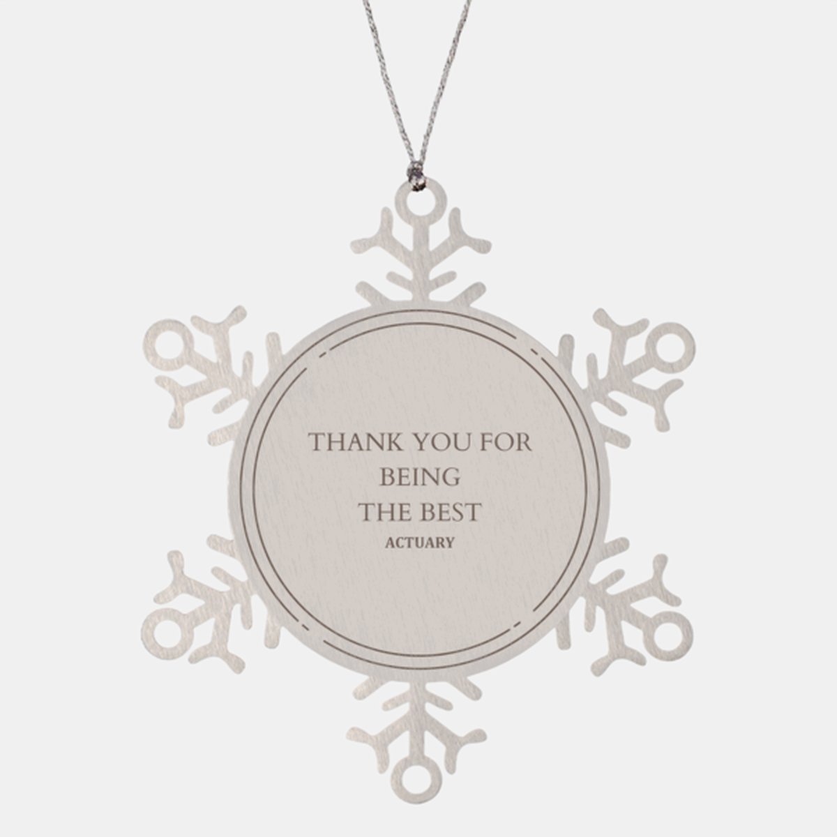 Actuary Snowflake Ornament - Thank You for Being the Best - Christmas Gift for the Amazing Actuary in Your Life - Unique Engraved Ornament to Show Appreciation and Gratitude - amangnyshop