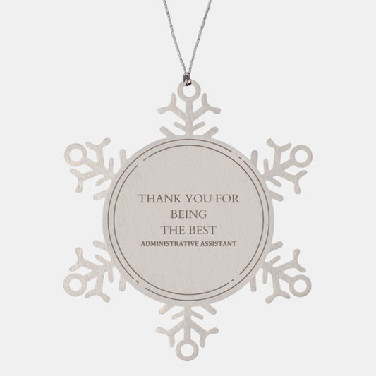 Administrative Assistant Snowflake Ornament - Thank You for Your Dedication and Support - Unique Christmas Gift for Office Professional - amangnyshop