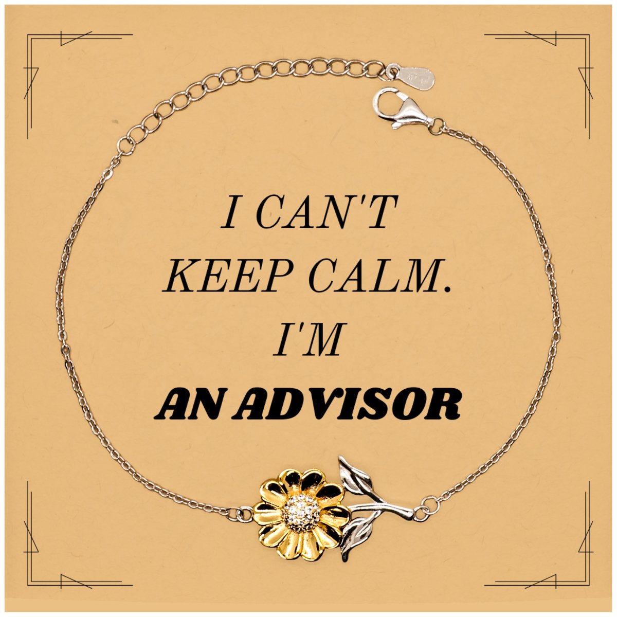 Advisor I cant keep calm Sunflower Bracelet Healing Confidence Inspirational Gift - amangnyshop