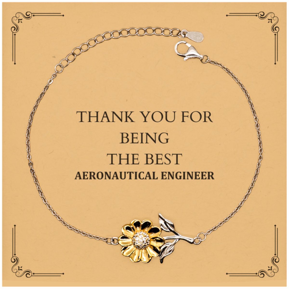 Aeronautical Engineer Sunflower Bracelet - Thank You for Being Unique, Inspirational, and Perfect for Graduation and Holidays - amangnyshop