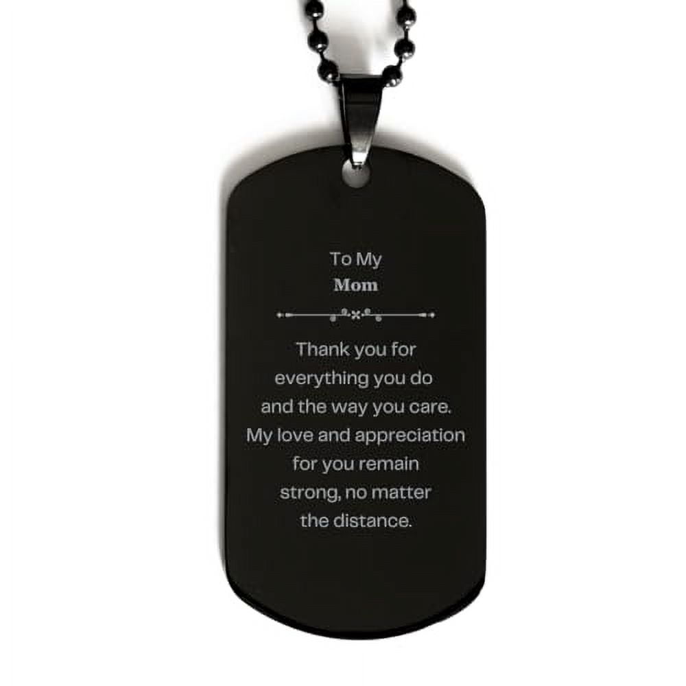 amangny mom black dog tag engraved with love and appreciation perfect idea gifts for birthday christmas and graduation