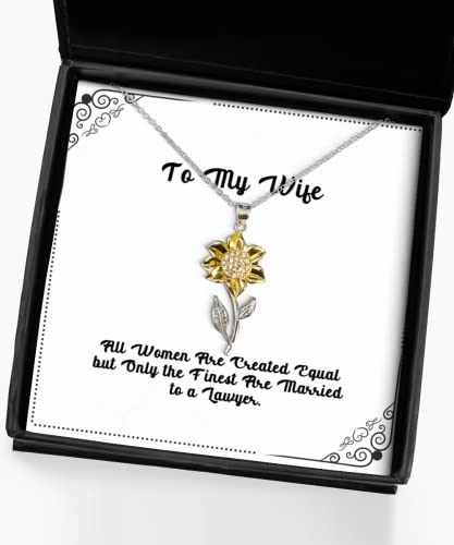 All Women Are Created Equal but Only the Finest Are. Wife Sunflower Pendant Necklace, Reusable Wife Gifts, Jewelry For Wife, Funny jewelry gift ideas, Unique funny jewelry gifts, Handmade funny - amangnyshop