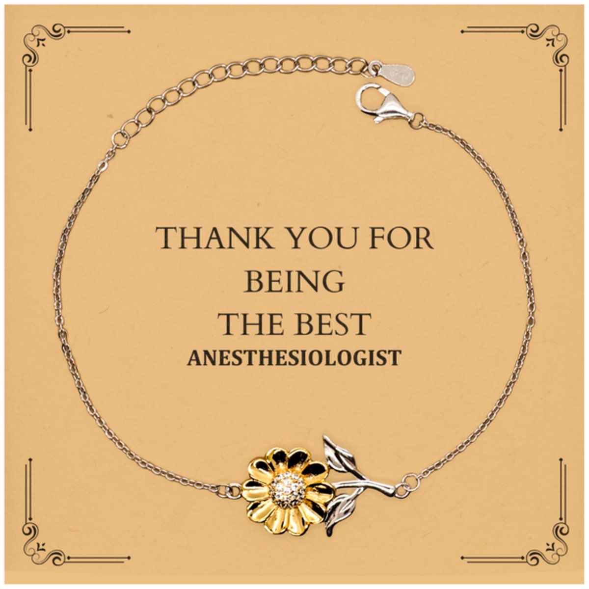 Anesthesiologist Sunflower Bracelet - Thank You for Being the Best - Inspirational Gift for Graduation, Birthday, and Holidays - amangnyshop