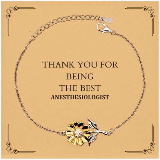 Anesthesiologist Sunflower Bracelet - Thank You for Being the Best - Inspirational Gift for Graduation, Birthday, and Holidays - amangnyshop