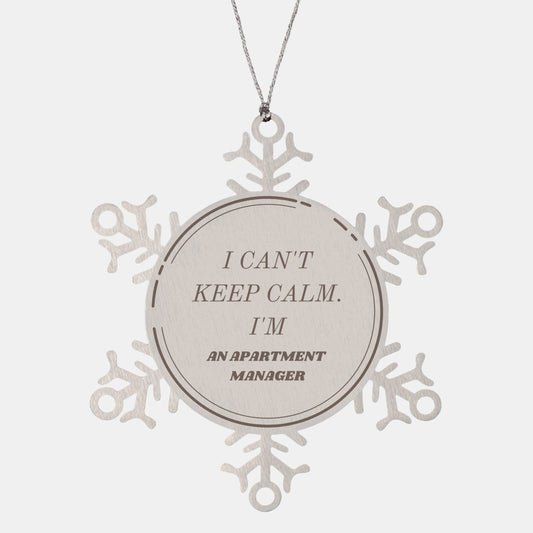 Apartment Manager Snowflake Ornament - Unique Holiday Gift for Apartment Managers - I Cant Keep Calm, Im an Apartment Manager - Christmas Decor for Apartment Managers, Engraved Christmas Ornament - amangnyshop