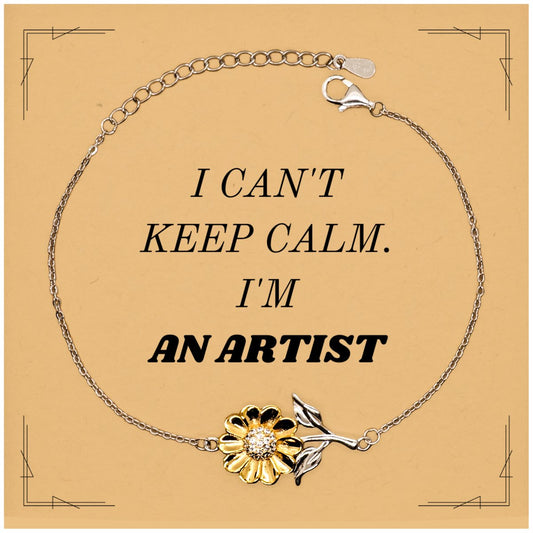 Artist Sunflower Bracelet - Unique Inspirational Graduation Gift for Art Lovers and Creatives, I Cant Keep Calm - amangnyshop