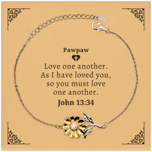 As I have loved you, so you must love one another Sunflower Bracelet Pawpaw Inspirational Jewelry Gift for Birthday and Christmas with Hope and Confidence - amangnyshop