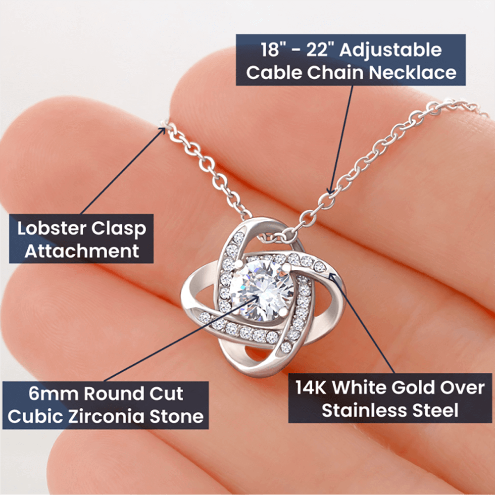 Gift for wife To My Queen Love Knot Necklace