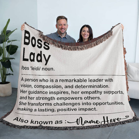 Boss Lady - Personalized Custom Woven Blanket