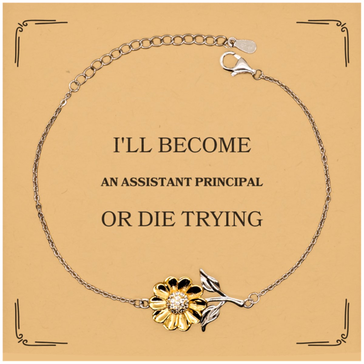 Assistant Principal Sunflower Bracelet - Striving for Success and Confidence in School Leadership - amangnyshop