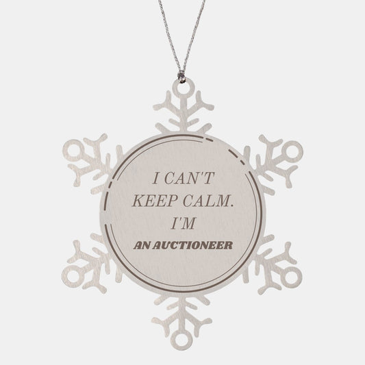 Auctioneer Snowflake Ornament - I Cant Keep Calm, Auctioneer, Christmas Gift for Auctioneer Hope and Confidence - amangnyshop