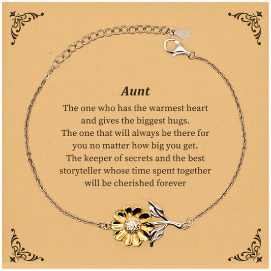 Aunt Sunflower Bracelet - The Warmest Heart and Cherished Memories - Perfect Gift for Birthdays, Holidays, and Special Occasions - Aunt Aunt Aunt - amangnyshop