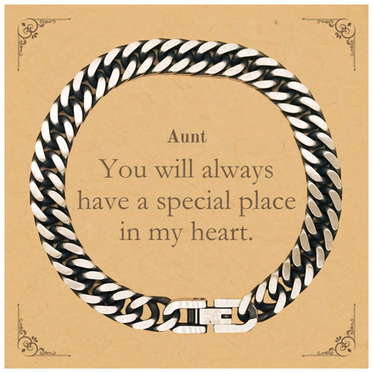 Aunt Unique Cuban Link Chain Bracelet, Engraved with Hope and Love for Special Occasions, You will always have a special place in my heart. - amangnyshop