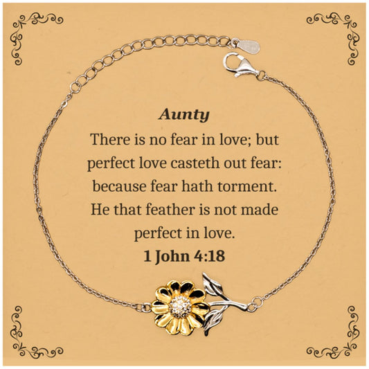 Aunty Sunflower Bracelet Inspirational Love Fear Perfect Confidence Gift for Her - amangnyshop