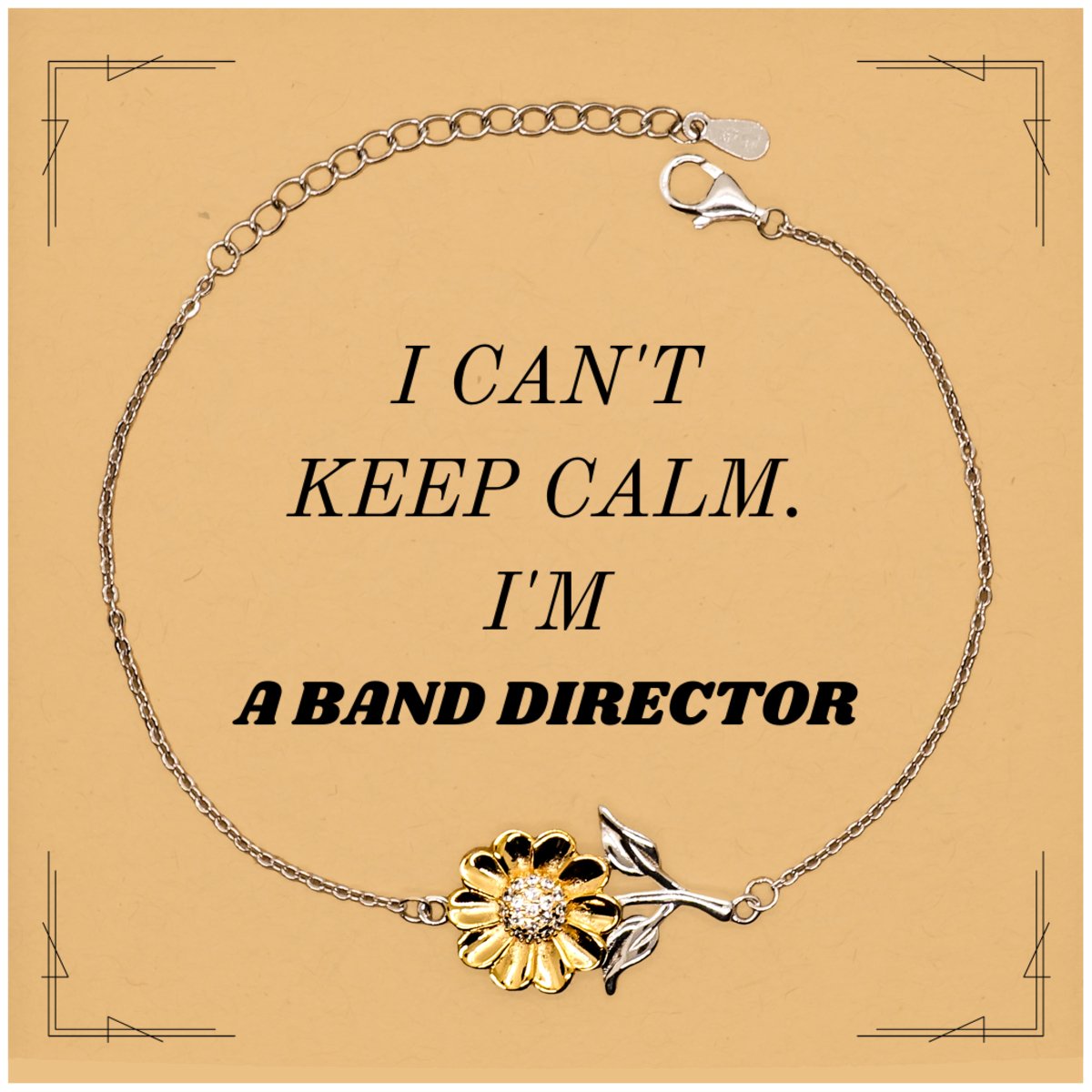 Band Director Sunflower Bracelet - I Cant Keep Calm, Perfect Gift for Music Lovers, Birthday and Christmas Presents, Unique Musical Jewelry for Men and Women - amangnyshop