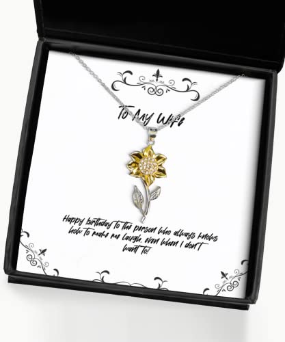 Beautiful Wife Gifts, Happy Birthday to The Person who Always Knows How to Make,!, Wife Sunflower Pendant Necklace from Husband, Birthdaygift Ideas, Unique birthdaygifts, Inexpensive birthdaygifts, - amangnyshop